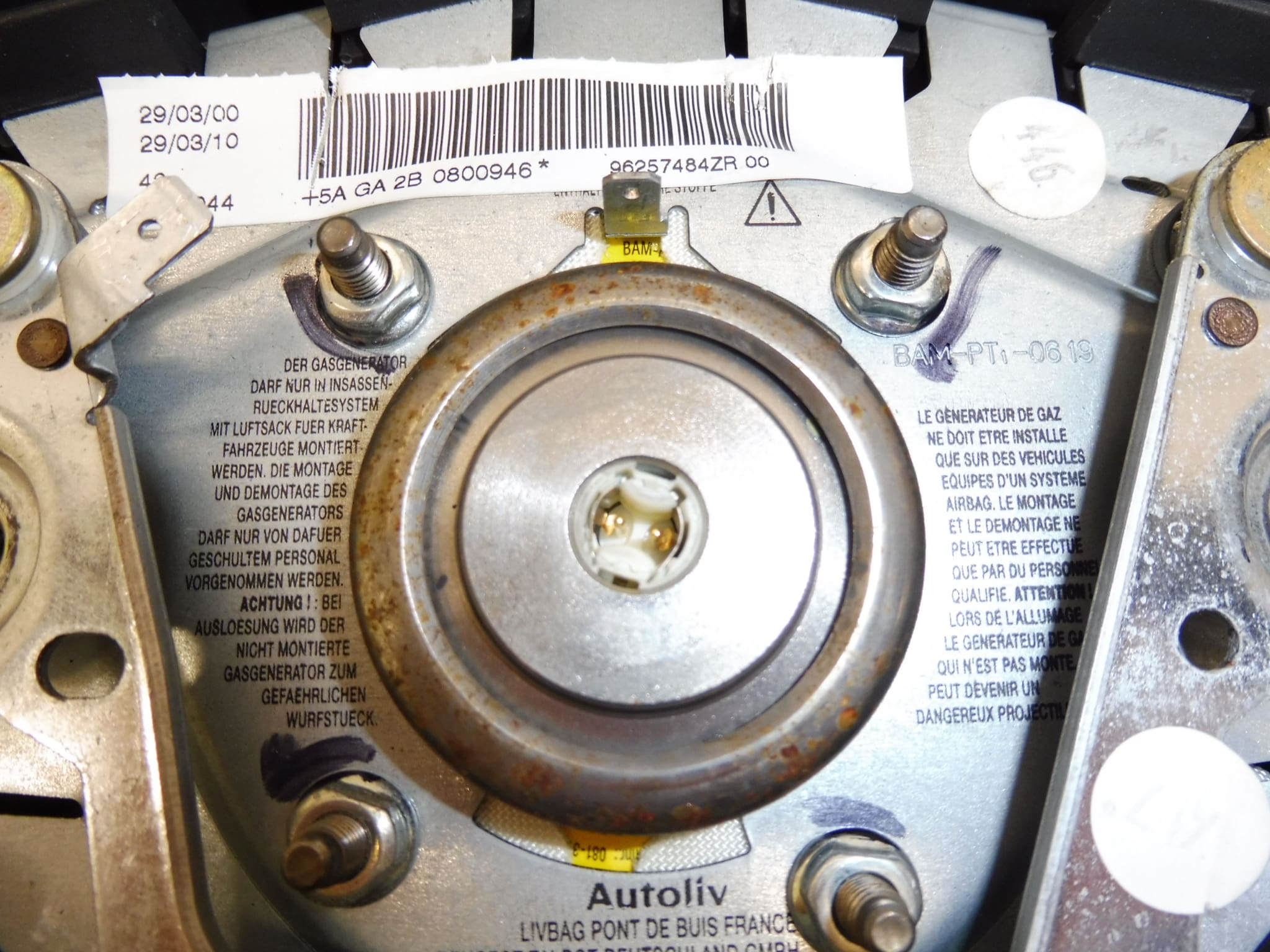 Krockkuddeförare - ratt Peugeot 206 96257484ZR