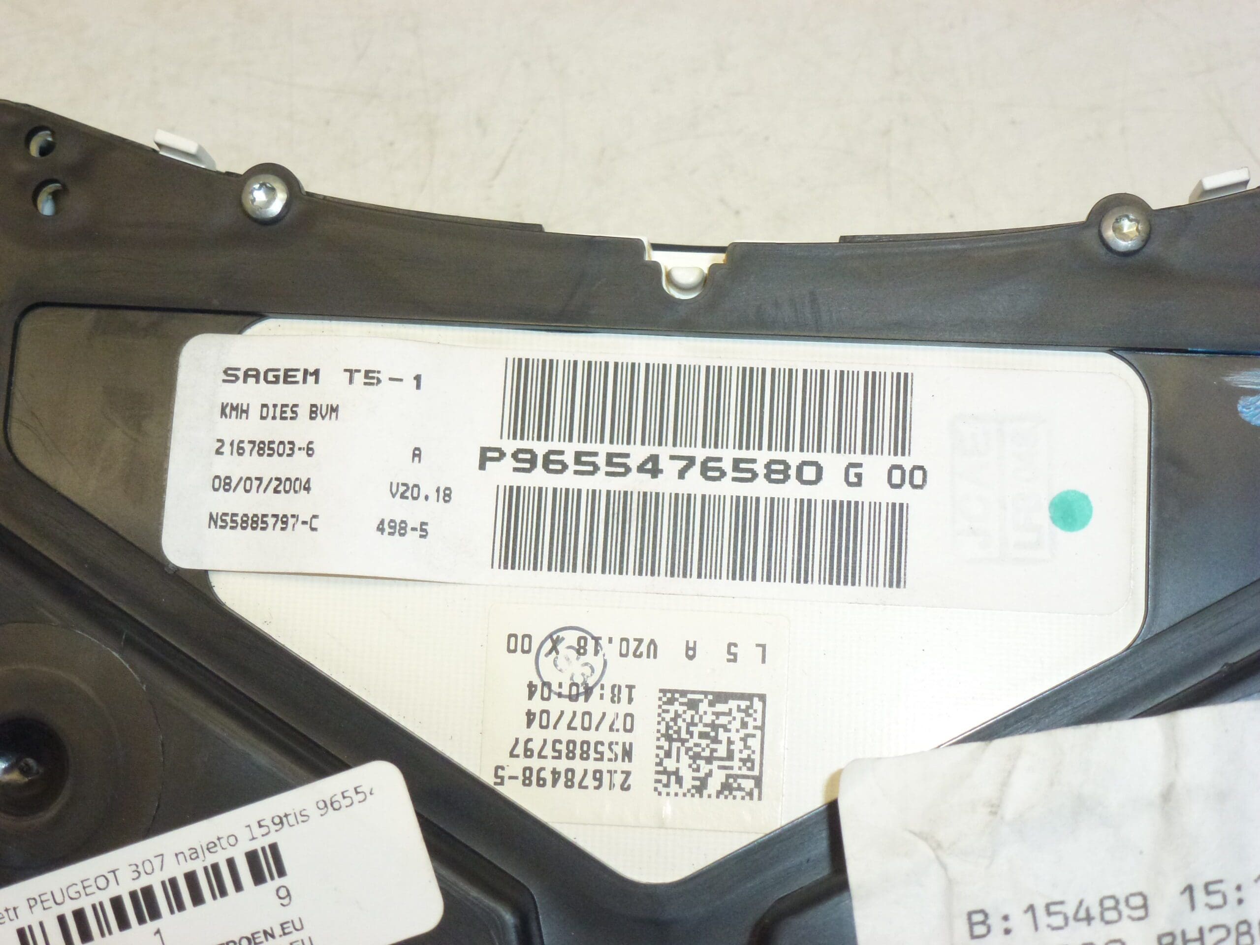 Tachometer Peugeot 307 186 000 km 9655476580G00 - Bild 2