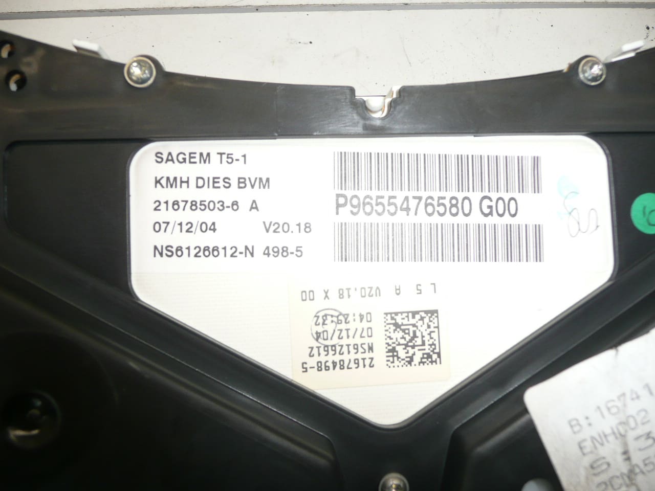 Varvräknare Peugeot 307 198tis km 9655476580 G00