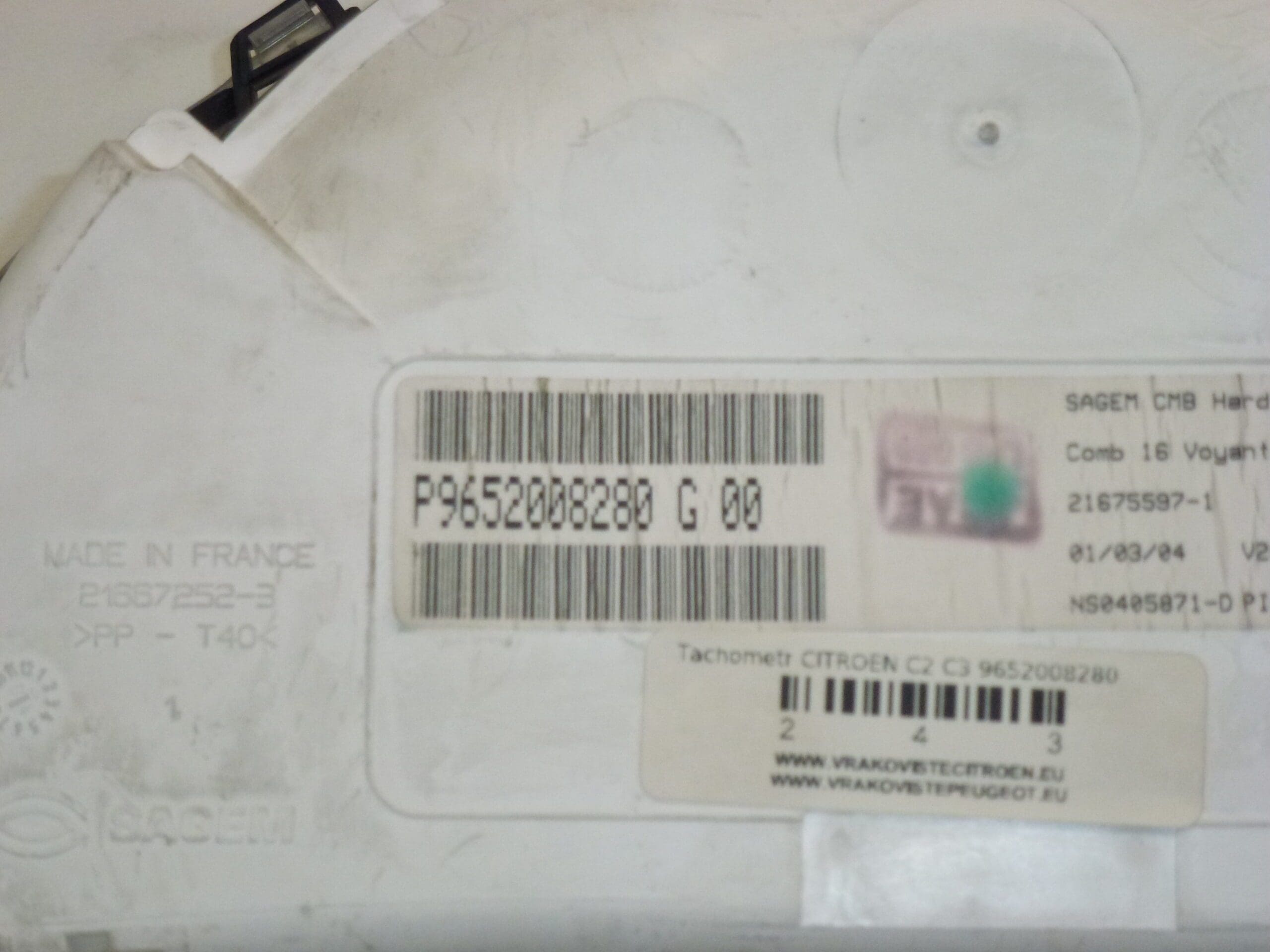 Tachometer Citroën C2 C3 9652008280 - Bild 2