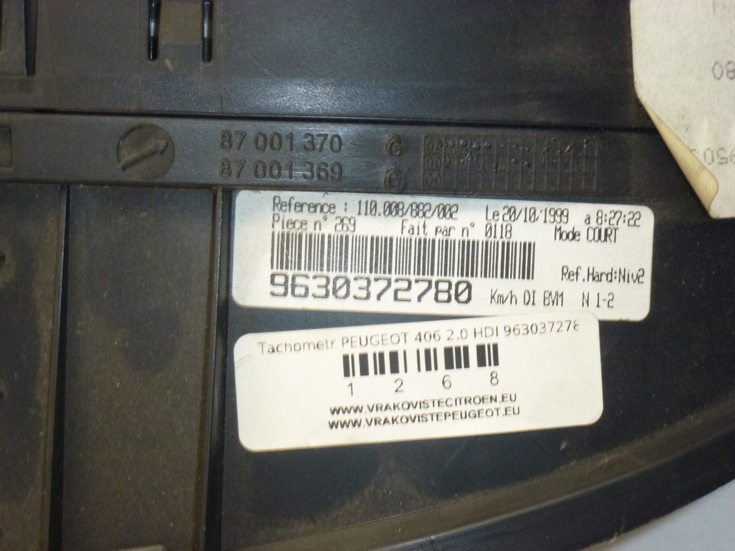 Varvräknare Peugeot 406 2.0 HDI 9630372780 med 189 000 km - Bild 2