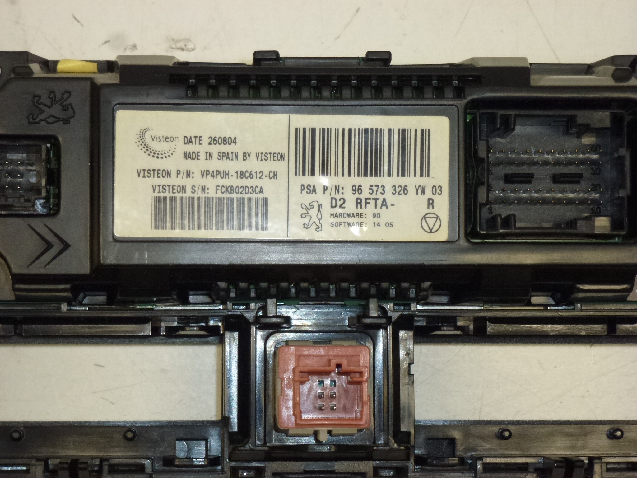 Kontroll av luftkonditionering värmare Citroën Peugeot 96573326YW 6451SA 6451VC